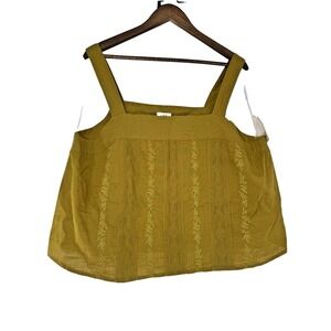 Ana a new approach Yellow Striped Tank Top Women's Size XXL Casual Summer